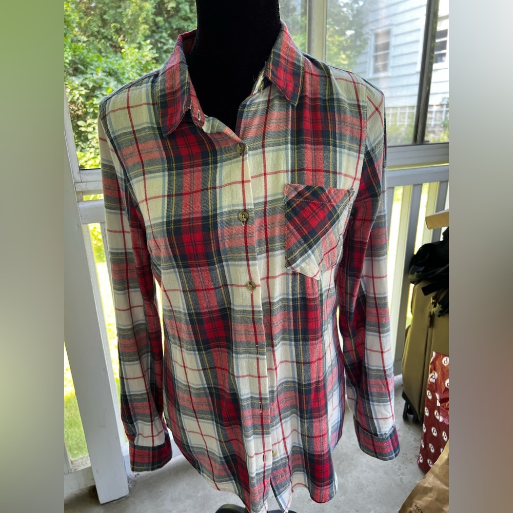 Miami red plaid flannel Shirt